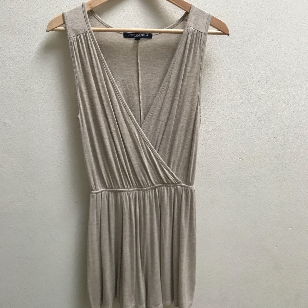 Beige Sleeveless ROMPER